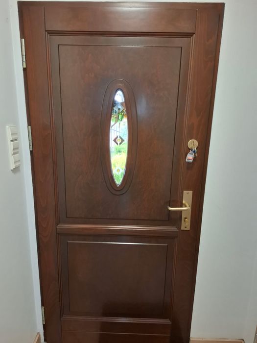 Drzwi zewnętrzne drewniane 90cm lewe