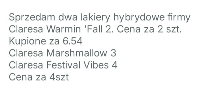 Lakiery Claresa 4 sztuki