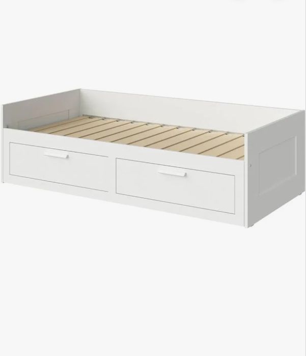 IKEA BRIMNES Cama individual dupla com 2 gavetas 2 colchões