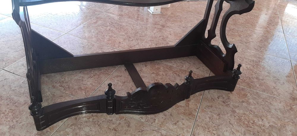 Consola em madeira e mármore
