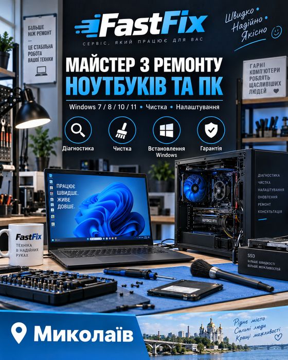 Ремонт Налаштування Комп'ютерів ПК Ноутбуків Встановлення Віндовс