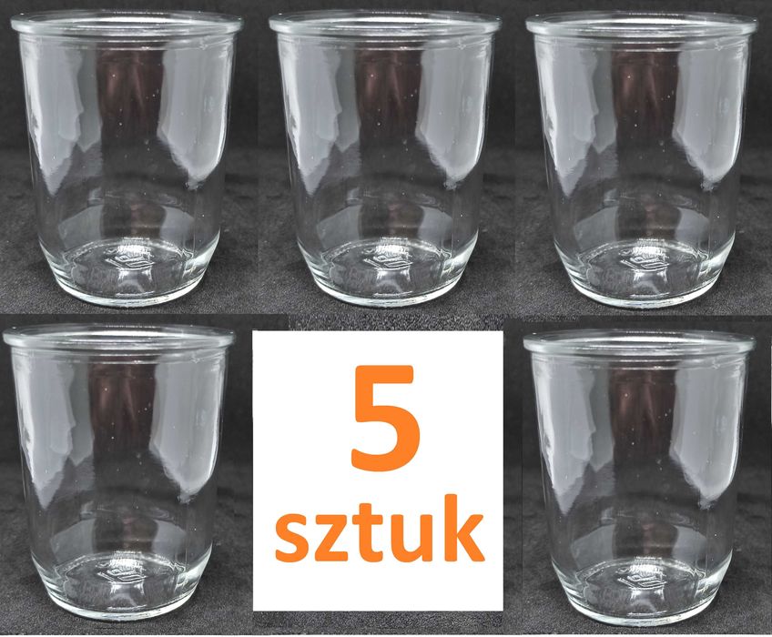 5 szt. Szklane pojemniczki na świeczniki.