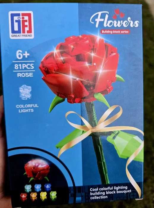 Świecące klocki Kwiatek Róża 81 el dla dzieci nowe