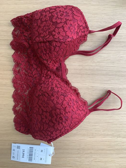 Sutiã Oysho Vermelho com Padrao Floral