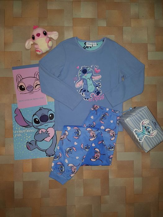 Теплая пижама флис-велюр, комплект Стич, Stitch Disney 7-9 лет