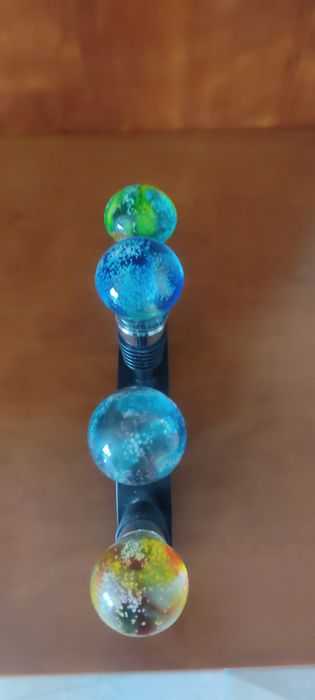 conjunto 4  rolhas de garrafa de vinho decorativas,  vidro Murano