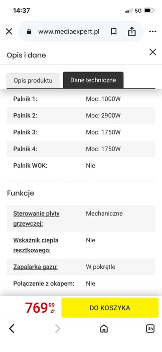 Kuchenka gazowa Beko