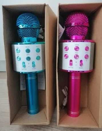Mikrofon bezprzewodowy do zabawy w karaoke Bluetooth blue