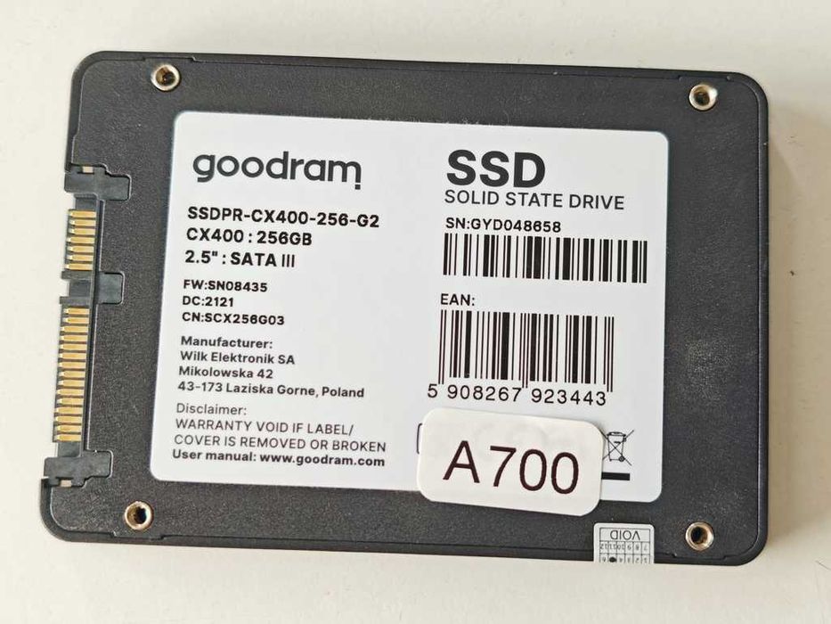 Dysk SSD GoodRam CX400 256GB 2.5" SATA III