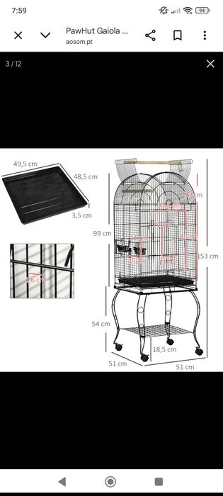 Gaiola grande pássaros