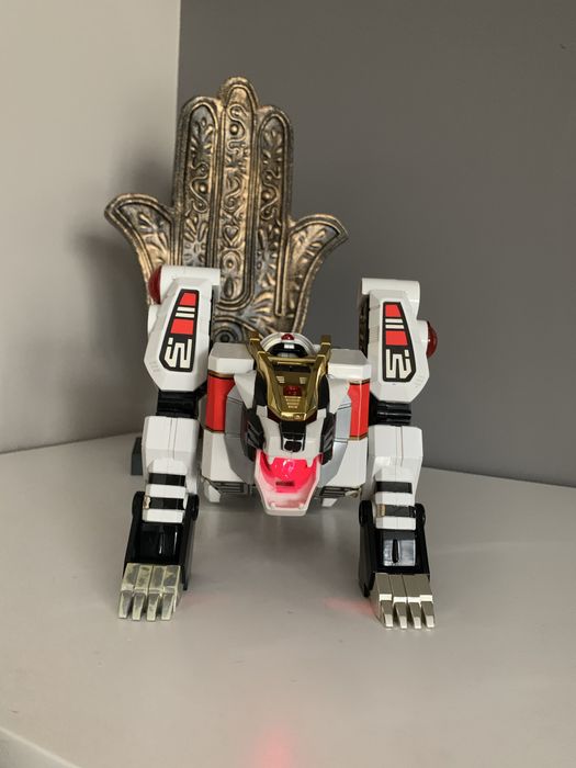 Power Rangers White Tigerzord Bandai 1994 Made in Thailand com luz