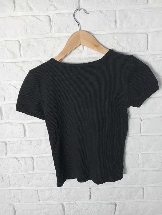 Crop, t-shirt bawełniany bluzka damska miękka czarna S/36/8