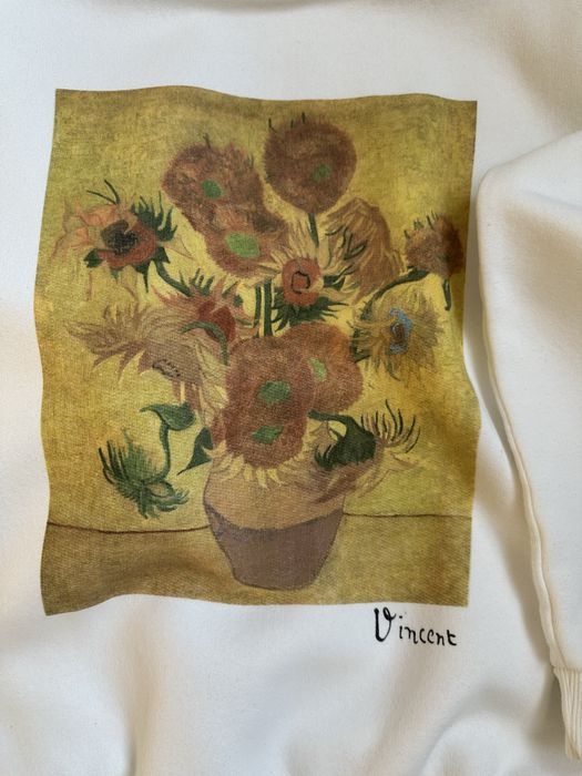 Bluza męska młodzieżowa Bershka r. XS Van Gogh Słoneczniki bawełna