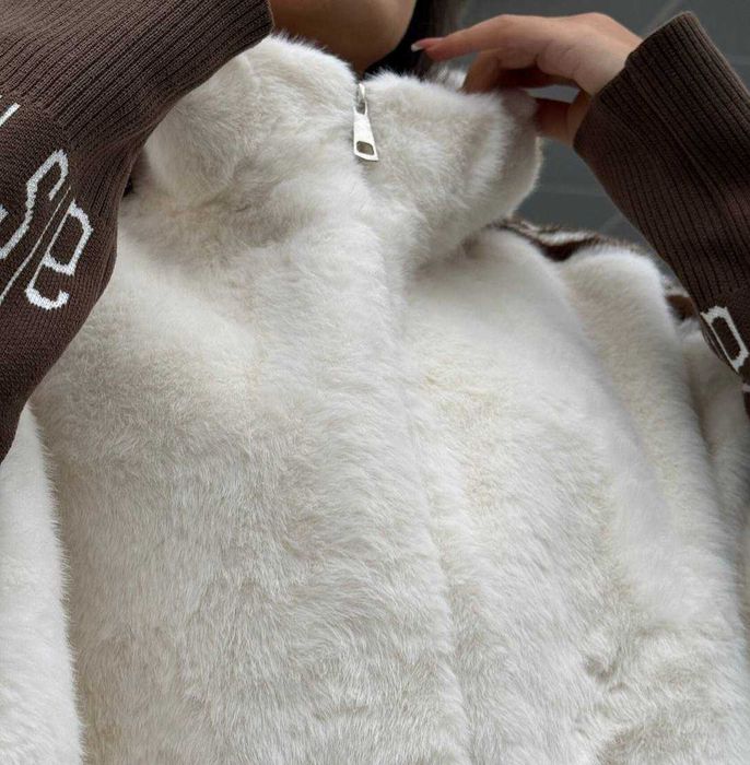 Шубка оверсайз с капюшоном Шубка под норку с лампасами Разные цвета