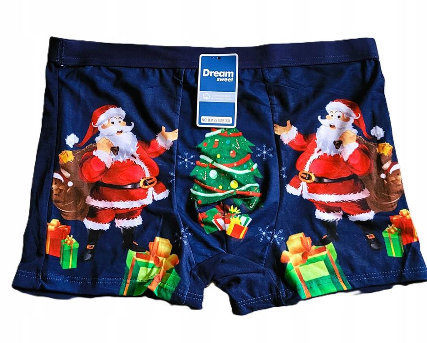 DREAM SWEET bawełniane świąteczne bokserki 3XL granatowe