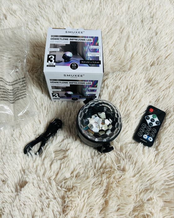 Lampka disco oświetlenie led Smukke z pilotem