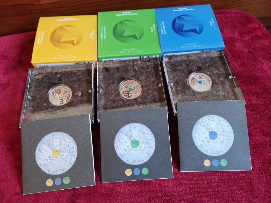 Coleção 3 moedas em prata 925 proof  "O Clima"