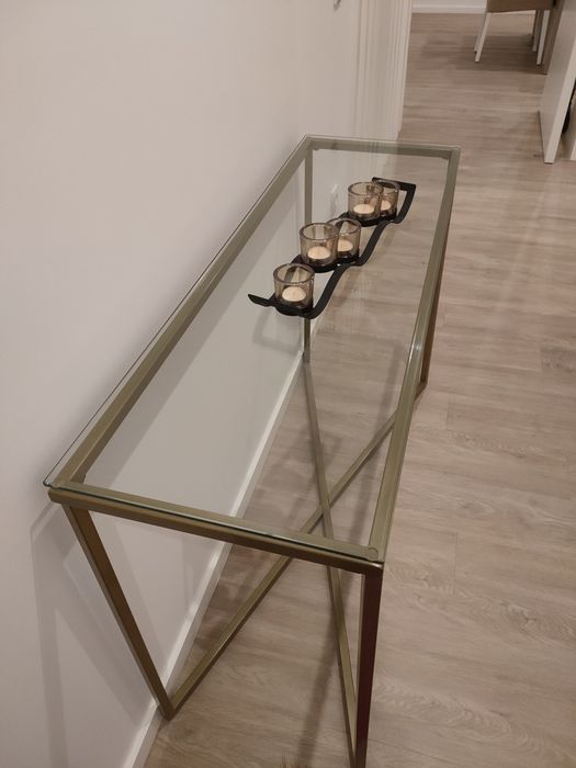 Mesa de vidro nova para hall de entrada