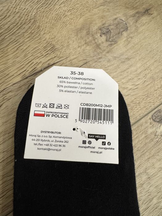 Nowe 3 pary bawełniane krótkie skarpetki stópki rozmiar 35-38 Moraj