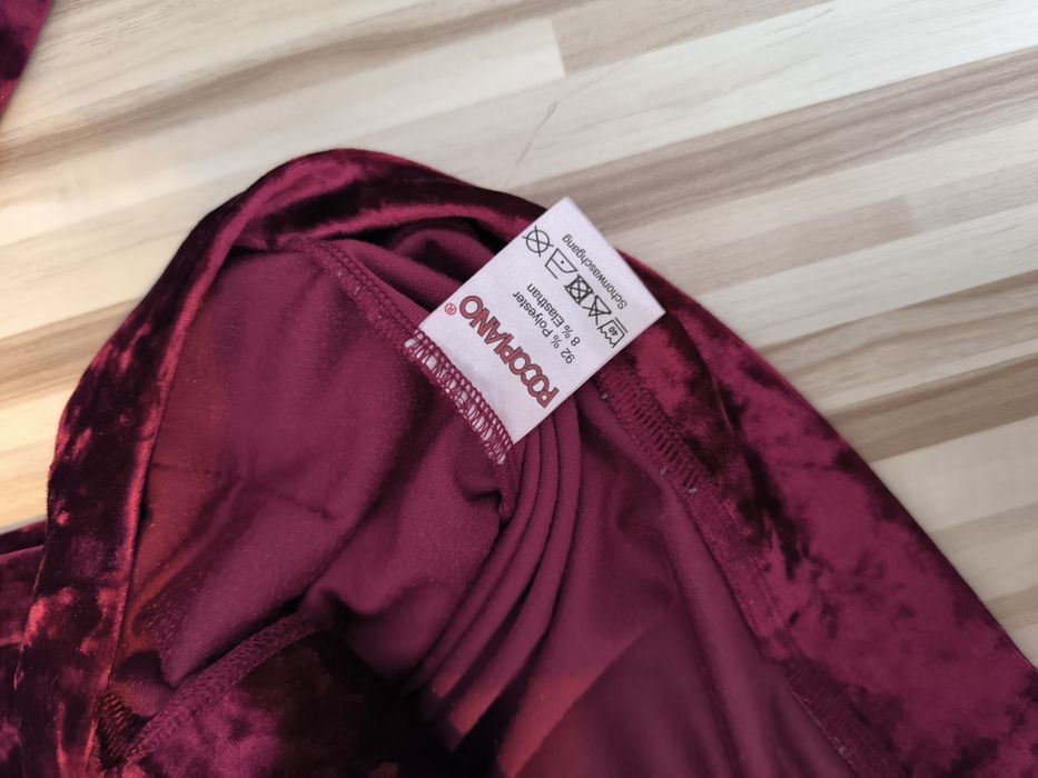 Bluza welurowa bordowa Pocopiano 140