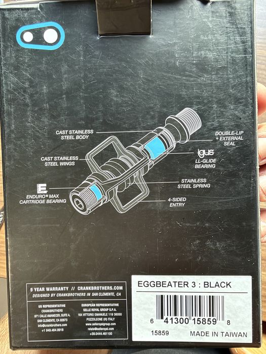 Pedały Crankbrothers Eggbeater 3 Black + Traction Pads + bloki | 200 km | gwarancja