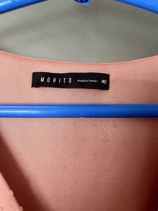 Różowa sukienka z długim rękawem, Mohito