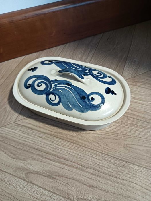 Pojemnik ceramiczny z pokrywką na masło ser malowany
