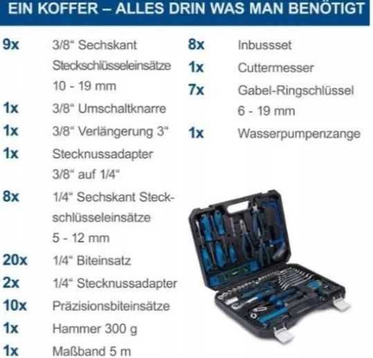 Walizka narzędziowa Scheppach WZK120 Zestaw narzędzi kluczy 97szt.