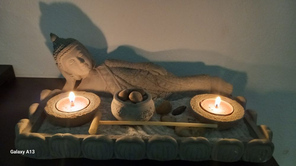 Jardim zen em cimento