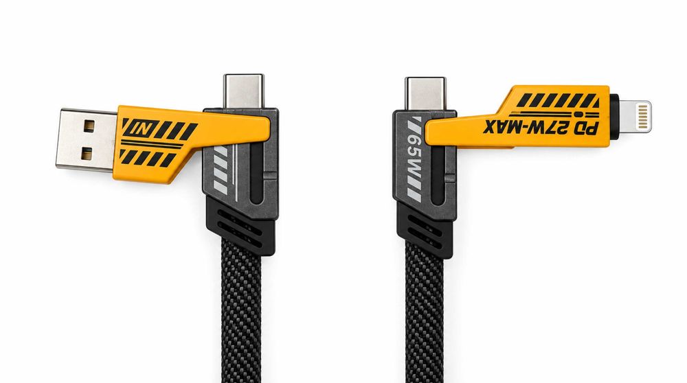 Зарядний кабель 4-в-1 PD 65W, довжина 1м (USB + Type-C → Type-C + Lightning) для iPhone, MacBook, Android, ноутбука і т д
