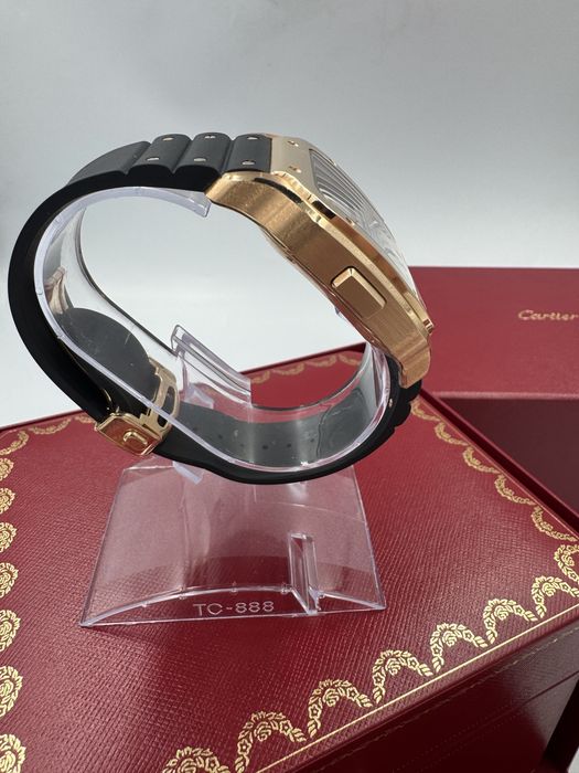 Złoty Cartier Santos Chronogrpah XL pelny set