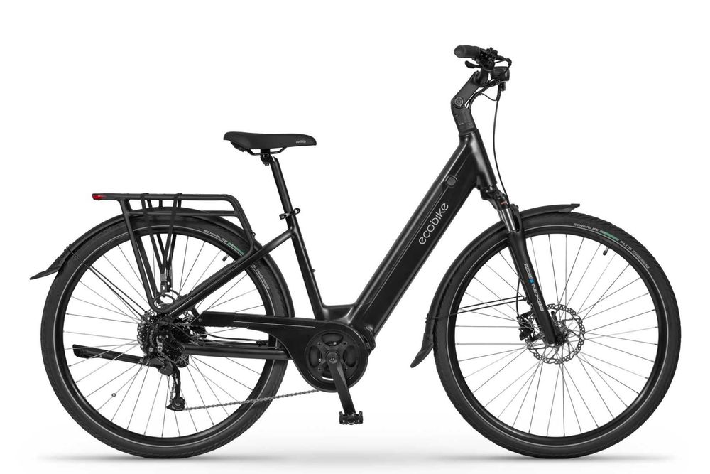 Rower elektryczny Ecobike LX 100 Black 17,5 Ah / 630 Wh trekkingowy miejski ebike niski przekrok silnik centralny Bafang 80 Nm