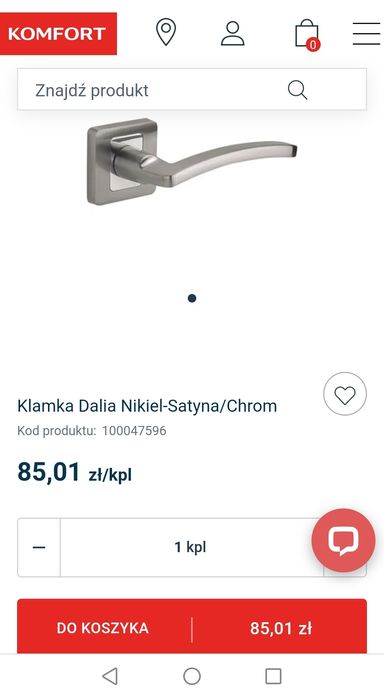 Klamka do drzwi wewnętrznych Dalia NOWE