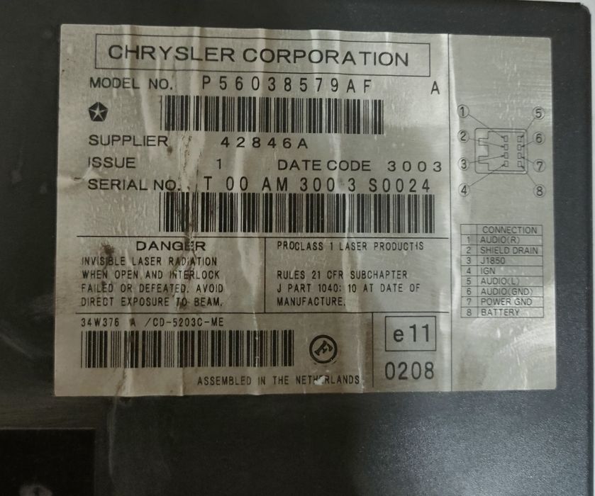 Cd changer ( СД ченджер) jeep grand cherokee 2 wj