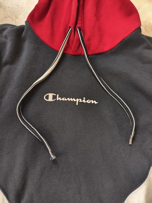 Оригінальне худі Champion Colorblock navy/red/grey розмір M