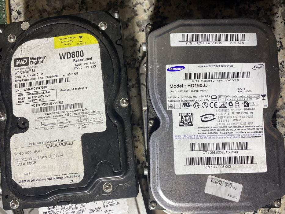 Discos HDD 3,5” até 160GB | SATA | ATA IDE