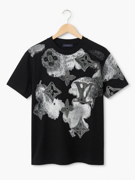 Louis Vuitton T-shirt Męski Czarny Monogram S