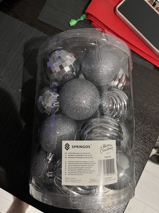 Bombki choinkowe srebne