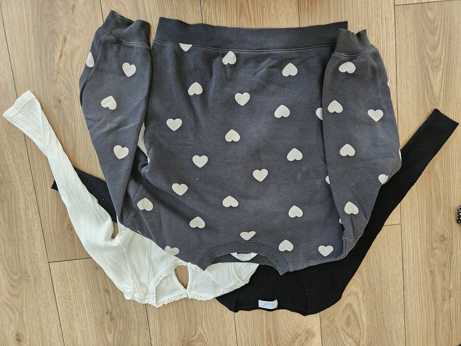 2 sweterki i bluza 134 H&M, primark dla dziewczynki