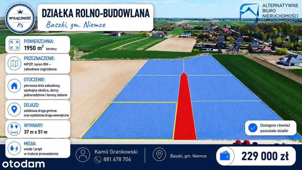 Działka w świetnej lokalizacji - Baszki