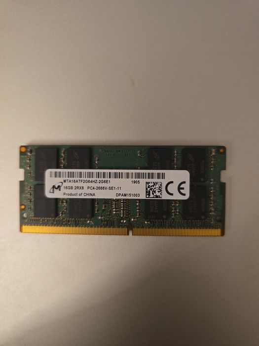 RAM 16GB DDR4 2666MHz – SO-DIMM (Micron)
