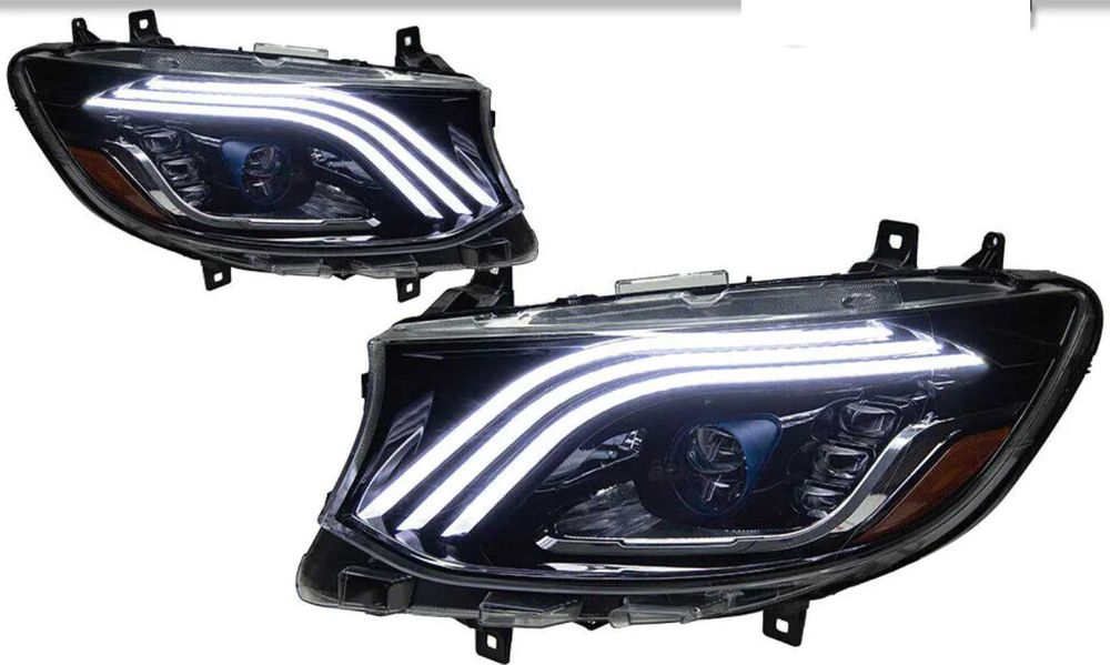Передня оптика (Фари) для Mercedes-Benz Sprinter W907 (2018-2023) FULL LED / фары мерседес спрінтер спринтер в907 фул лед фулл лед