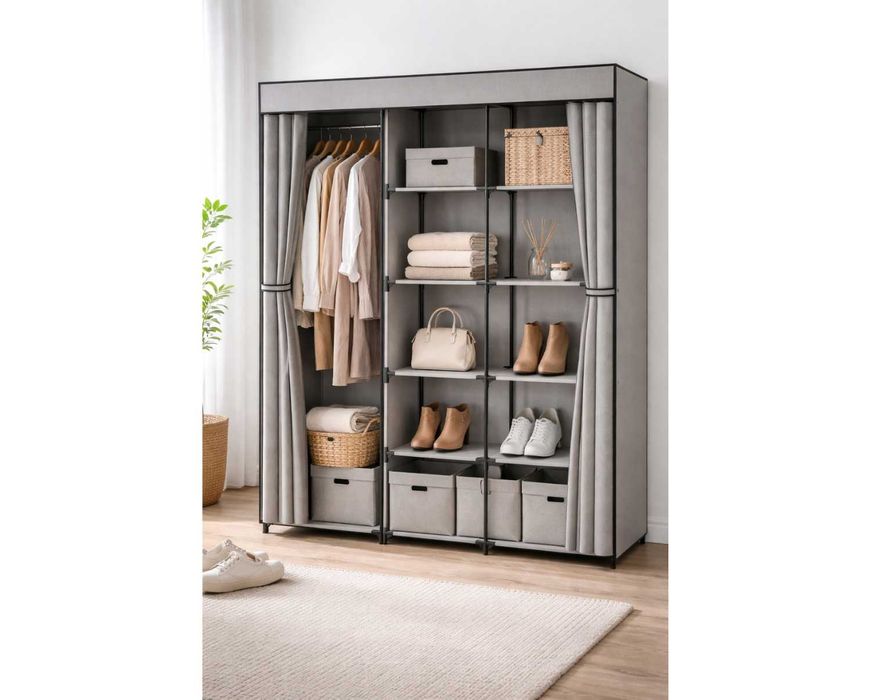 Garderoba Materiałowa Szafa Tekstylna Ubrania Buty Duża Składana XXL