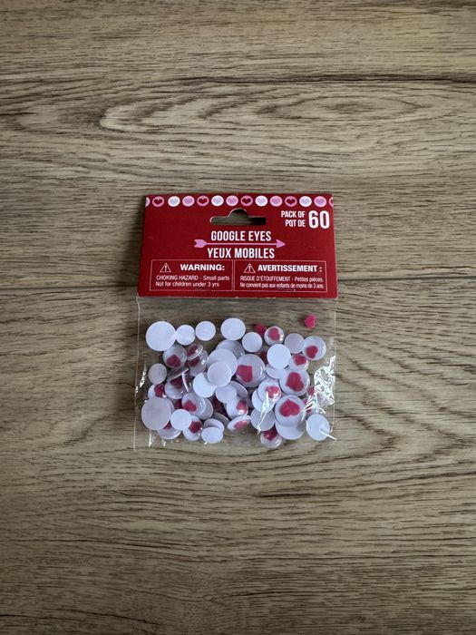 Nowe różowe ruchome oczka samoprzylepsze zestaw 60 sztuk