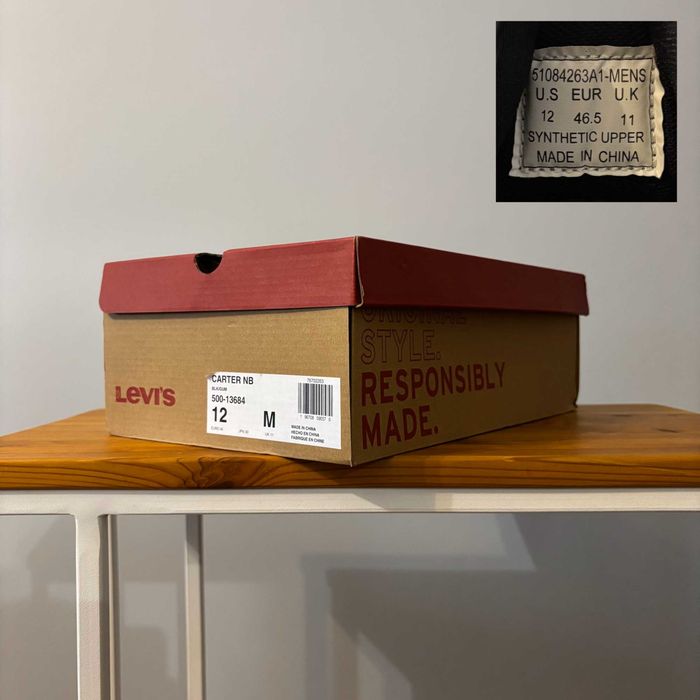 Levi's Men's Carter NB Faux Leather Lace-Up Sneakers
