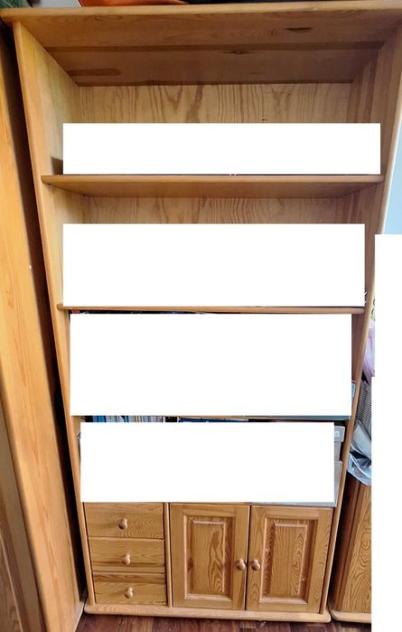 Meble sosnowe - szafa, regały, komoda, biurko