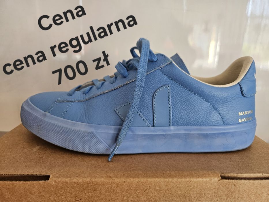 Niebieskie sneakersy buty Veja skóra