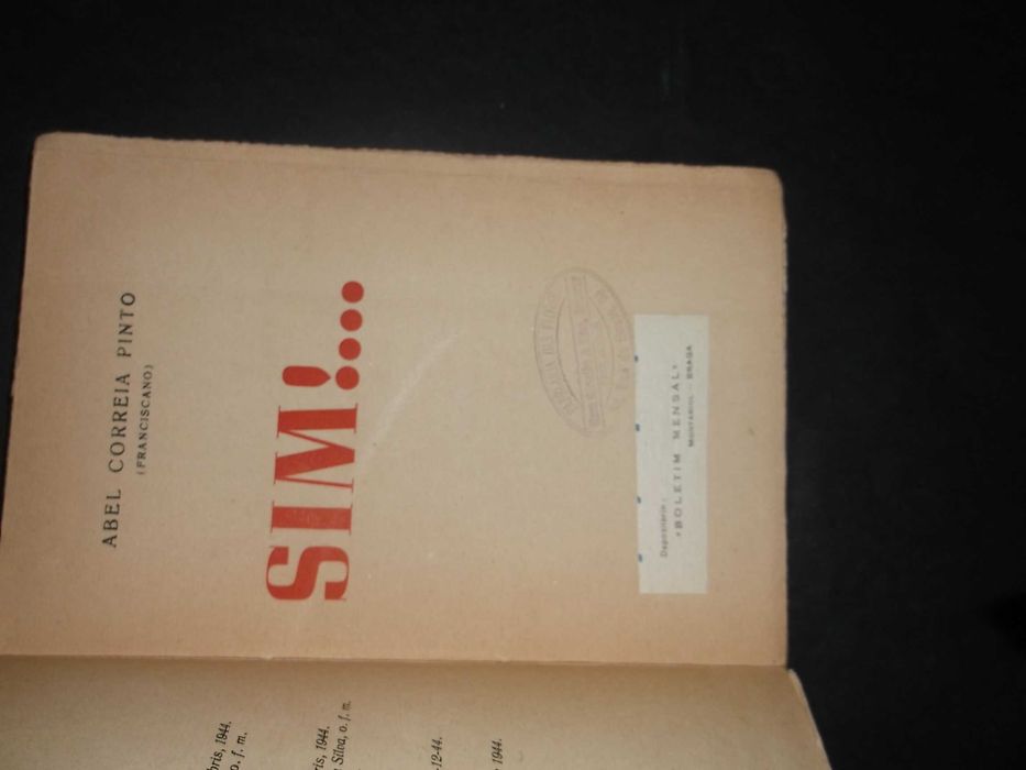 Pinto (Abel Correia,Franciscano);Sim!…;Edição das Missões Franciscanas