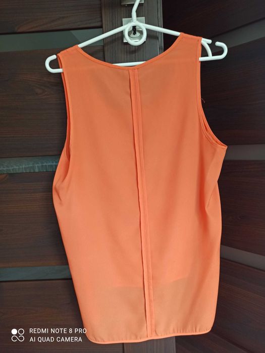Koszulka H&M 38 pomarańczowa bluzka na ramiączkach