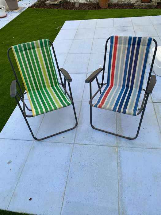 Pacote de 2 Cadeiras  de praia espreguiçadeira portátil